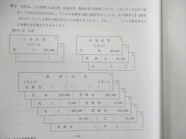 US02-097 資格の大原 税理士講座 全国統一模擬試験 簿記論 2021年受験対策 状態良品 04s4C_画像3