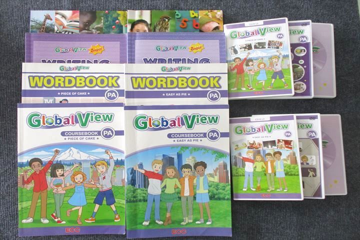 UT27-025 ECC Global View WORDBOOK/WRITING DRILLS EASY AS PIE/PIECE OF CAKE PA等テキストセット 8冊 DVD2枚/CD10枚付★ 58L4D_画像1