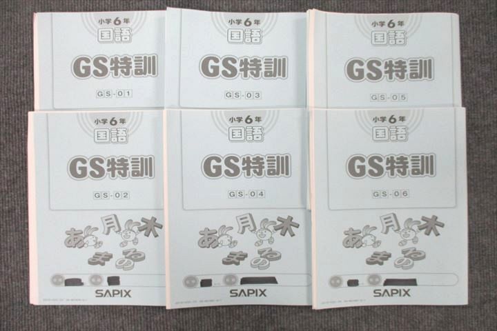 UU26-068 SAPIX 小学6年 国語 GS特訓 入試実戦演習 GS-01～06 計6回分セット 2021 34S2D_画像1