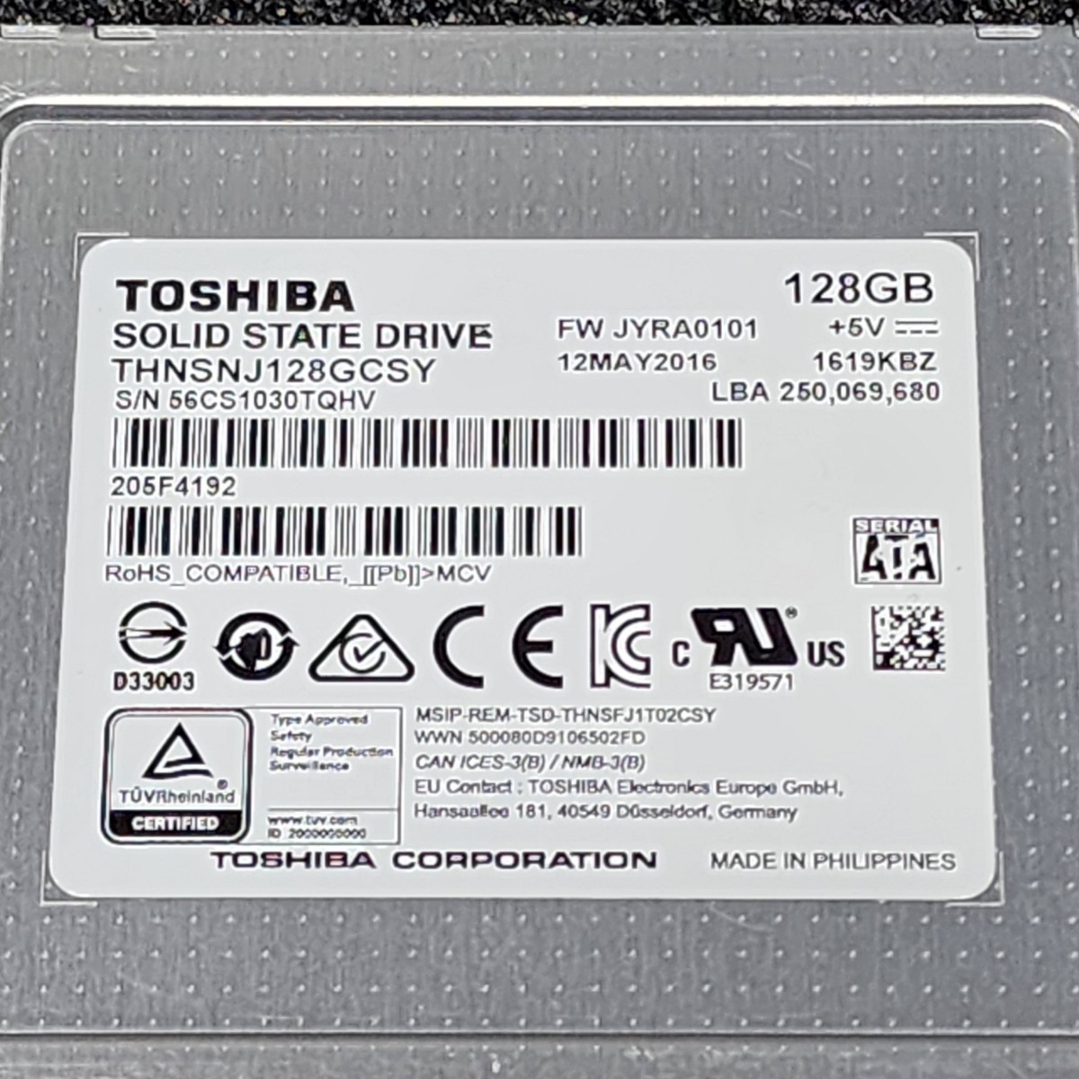 TOSHIBA THNSNJ128GCSY 128GB SATA SSD 正常品 2 5インチ内蔵SSD TOSHIBA THNSNJ128GCSY 128GB SATA SSD 正常品 2 5インチ内蔵SSD