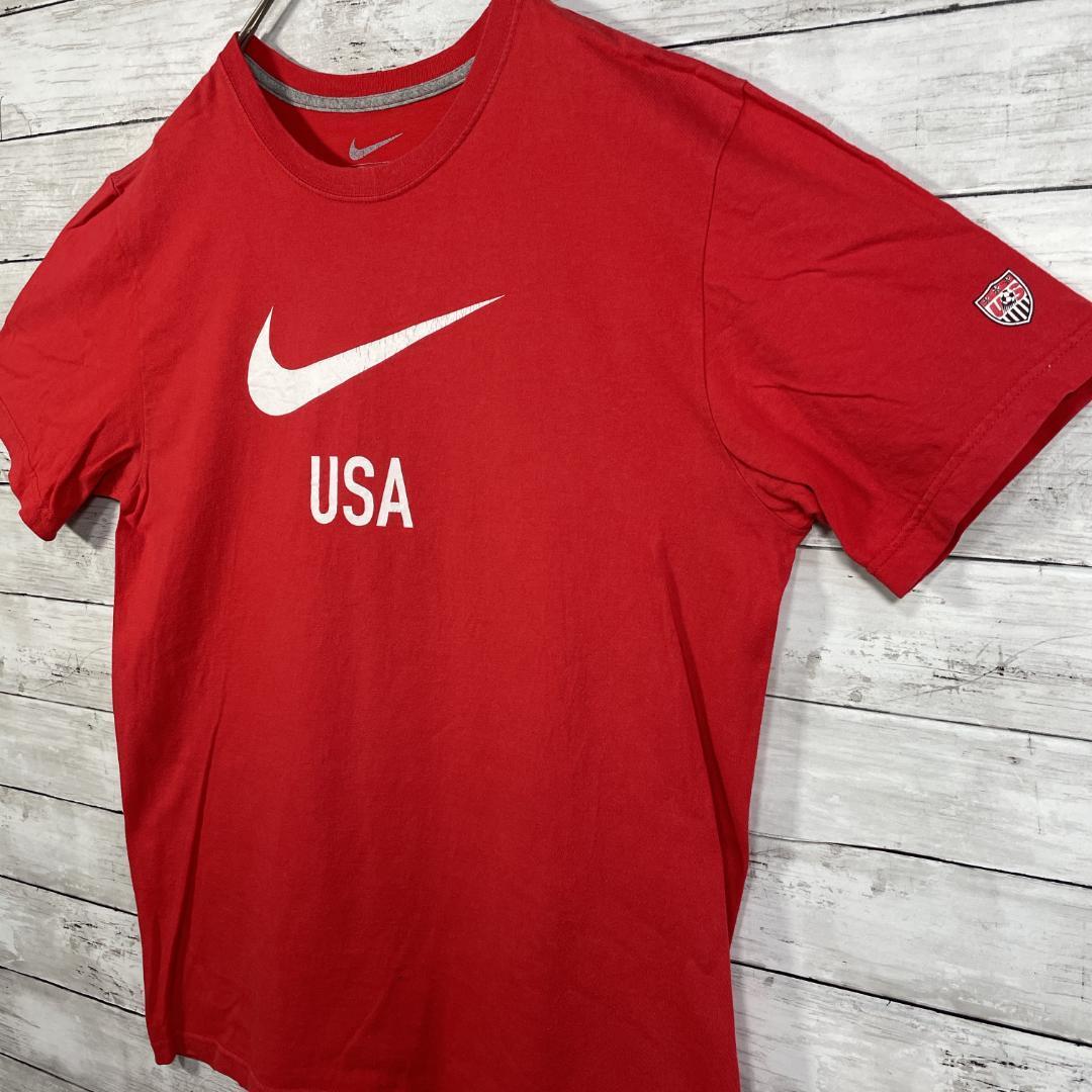 ①18R NIKE 半袖Tシャツ サッカーUSA代表チーム メンズ夏物古着 M〜L相当