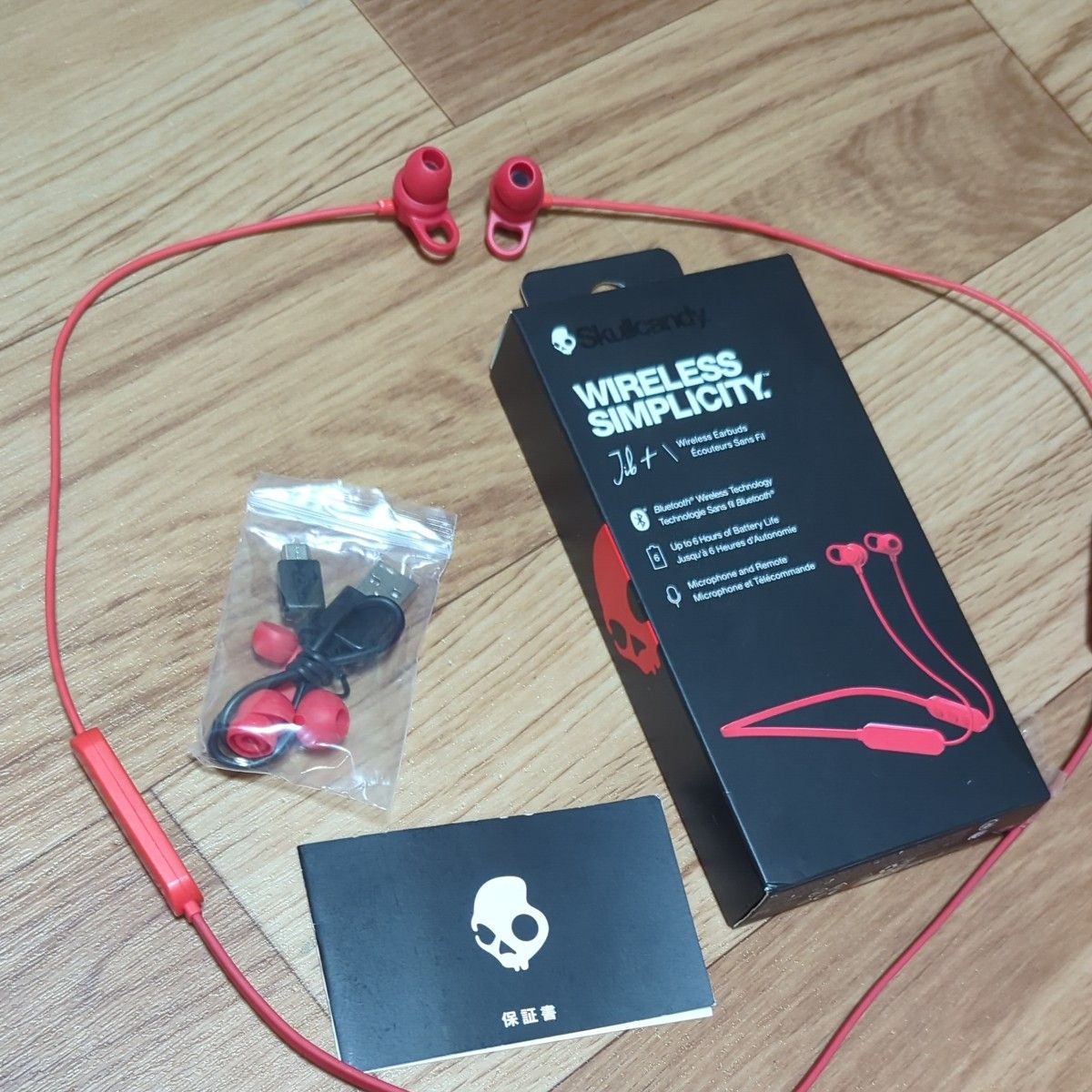 Sukullcandy Bluetoothイヤホン S2JPW-MO10レッド JIB+Bluetooth 