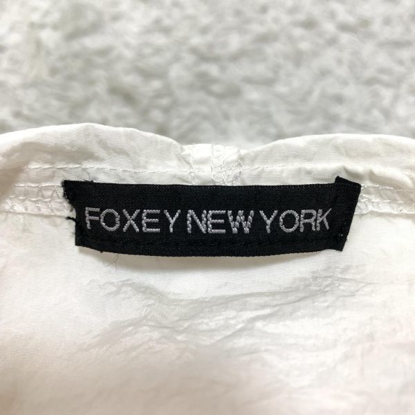 FOXEY NEW YORK フォクシーニューヨーク レインコート ホワイト 白 フード付き B2332_画像7