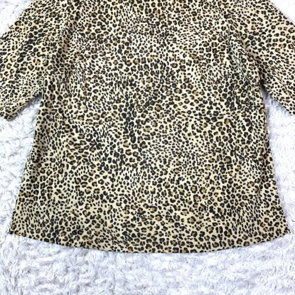 Longchamp Long Champ с высоким воротником cut and sewn ... рисунок леопардовая расцветка Leopard рисунок бежевый ламе короткий рукав полиэстер шерсть нейлон L B2583