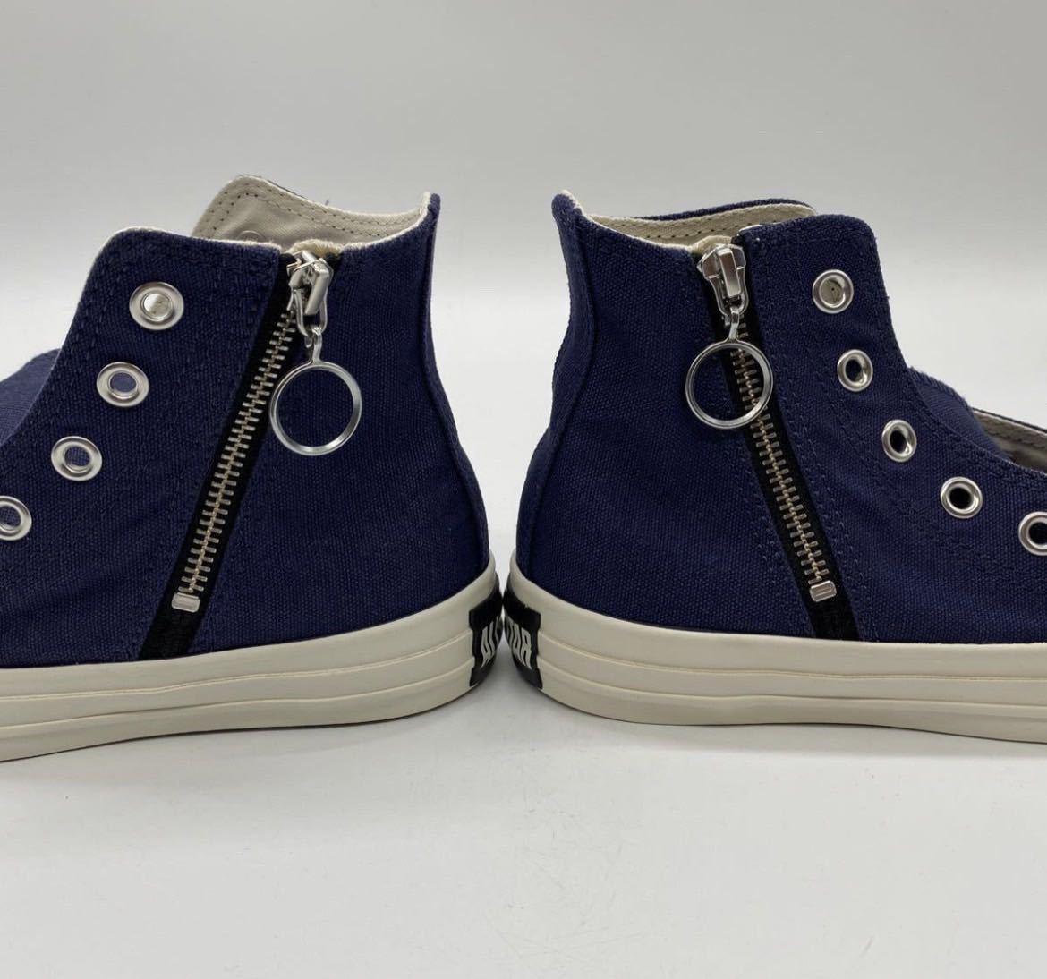 【23cm】新品 CONVERSE ALL STAR BLACK ZIP HI NAVY コンバース オールスター ブラック ジップ ハイカット ネイビー (1SC496) 2911_画像6