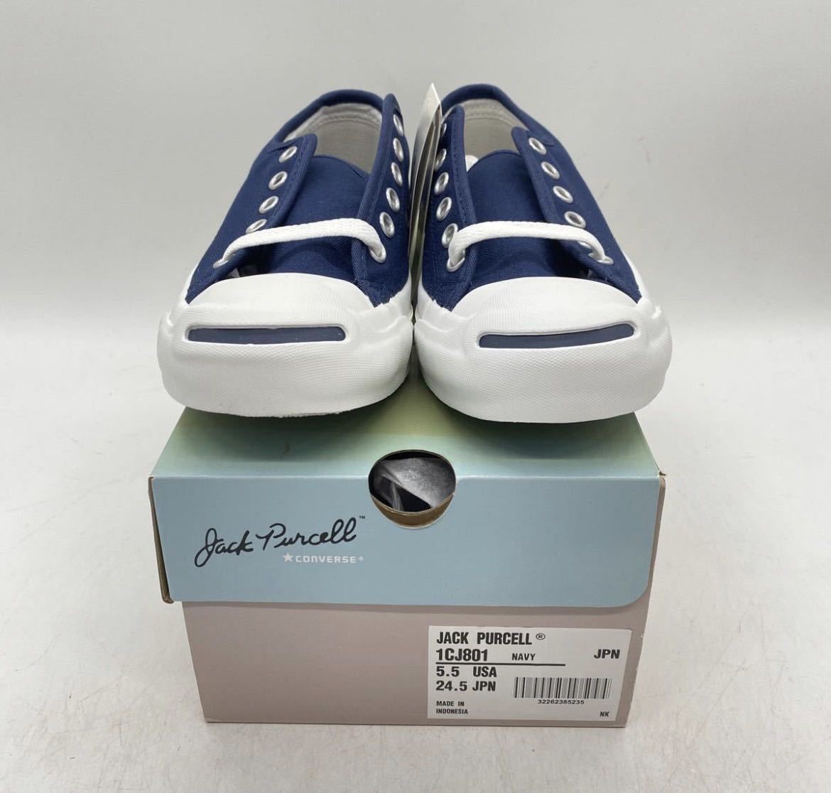 【24.5cm】新品 CONVERSE JACK PURCELL NAVY コンバース ジャックパーセル ネイビー インドネシア製 (1CJ801) 2299_画像2