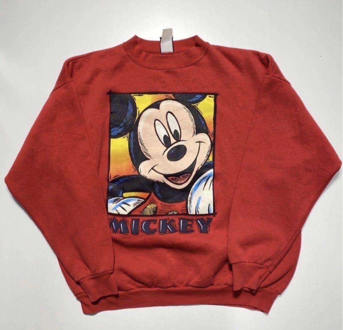 【XL】90s MICKEY UNLIMITED Mickey Mouse Print Sweat 90年代 ミッキー アンリミテッド ミッキーマウス プリント スウェット USA製 Y1053