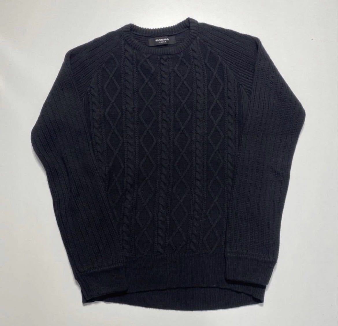 【M】1PIU1UGUALE3 RELAX KNIT BLACK ウノ ピゥ ウノ ウグァーレ トレ リラックス ニット ブラック Y781_画像1