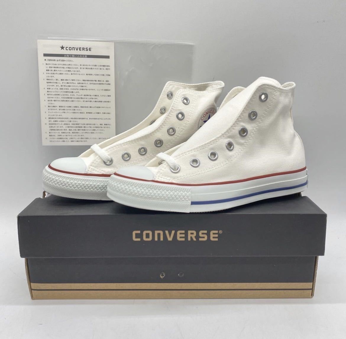 【24cm】新品 CONVERSE ALL STAR HI OPTICAL WHITE コンバース オールスター ハイカット オプティカルホワイト インドネシア製 (M7650)2365