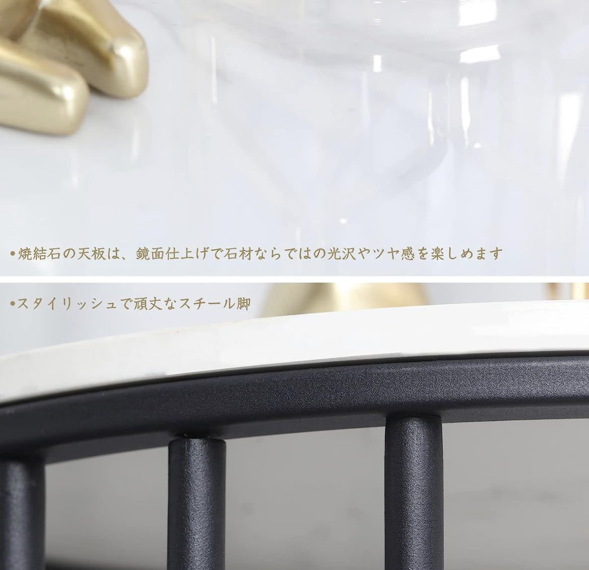 サイドテーブル 丸 ベッドサイドテーブル スリム 大理石 白 ベッド横 ソファ横 テーブル コーヒーテーブル おしゃれ 幅40×高さ54cm_画像5