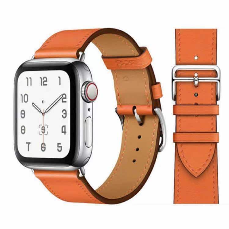 Apple Watch leather belt Apple watch band 38/40/41mm great popularity orange color 