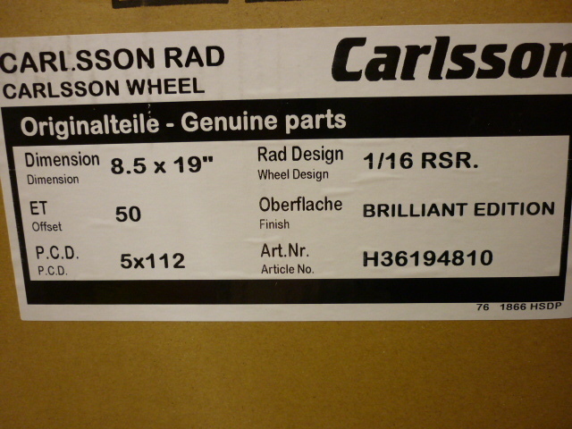 絶版品 カールソン 1/16 RSR BE 8.5-19 5/112 4本同サイズ 1台分セット Carlsson ベンツ Aクラス Bクラス CLAクラスなど 送料無料 離島除く_ベースインセット50に5ミリスペーサー付45