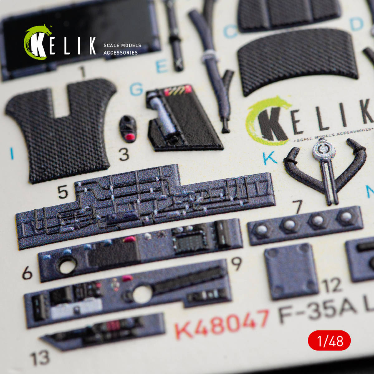 1/48Reskit レスキット KELIK 48047 F-35A LIGHTNING II INTERIOR 3D DECALS FOR KITTY HAWK KIT F-35A 内装3Dデカール キティホーク用 _画像4