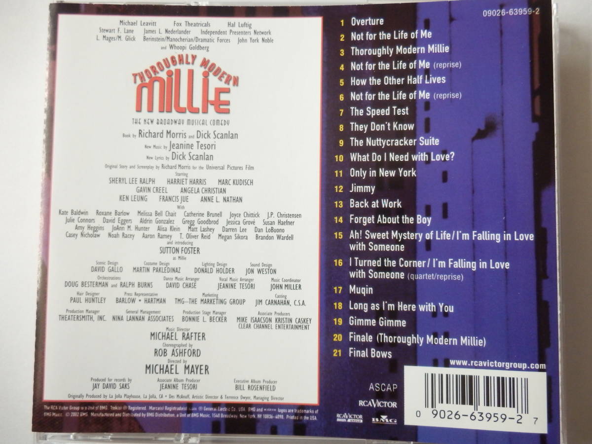 CD/モダン・ミリー: ミュージカル/Thoroughly Modern Millie- Original Broadway Cast 2002/Jeanine Tesori/Sutton Foster/Gavin Creel 他_画像2