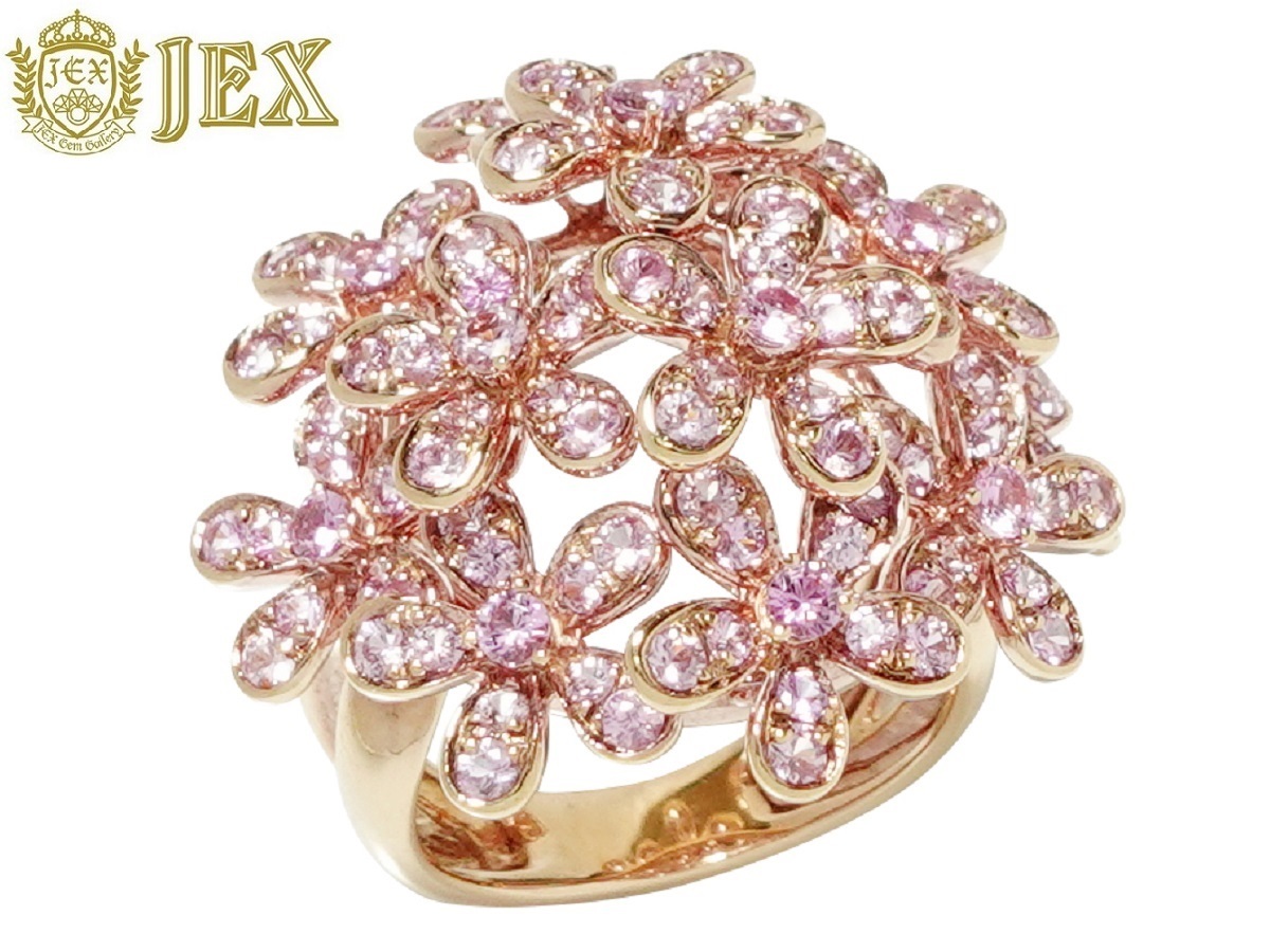 超人気高品質 Pink NO.47818 K18PGピンクサファイヤリング Sapphire