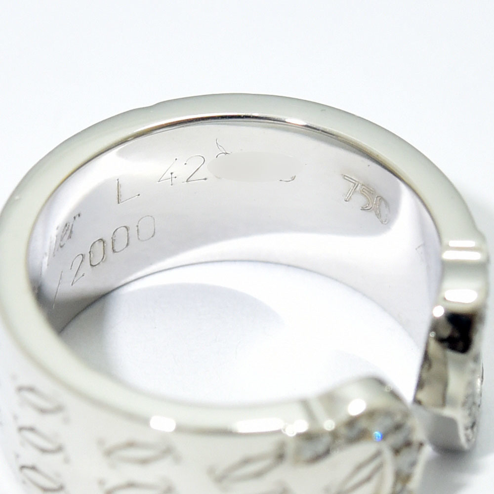 カルティエ リング C2 Cartier 指輪 2C 2000年 X'mas限定 ダイヤモンド K18WG 750 #48 約8号 新品仕上げ 中古_画像7