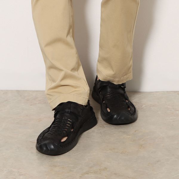  men's casual shoes black 24.5cm microfibre leather sport sandals turtle sandals g LUKA sandals ec2302