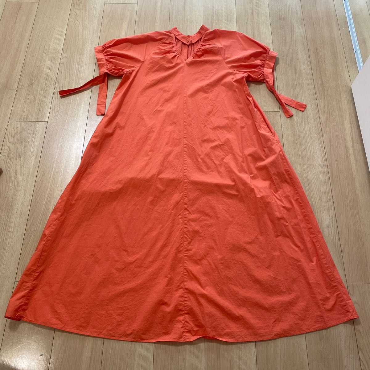 【AMERI】 COTTON COLOR VOLUME DRESS