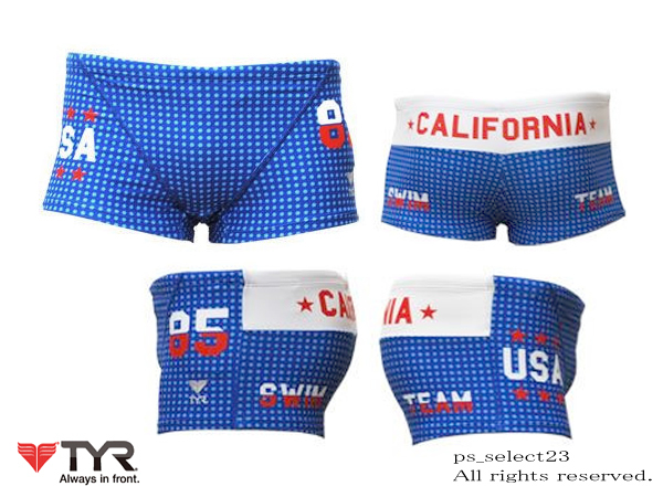 0132 ★ 新品 未使用 水着 競パン ＴＹＲ ブルー ドット 85 SWIM TEAM Ｌサイズ_画像1