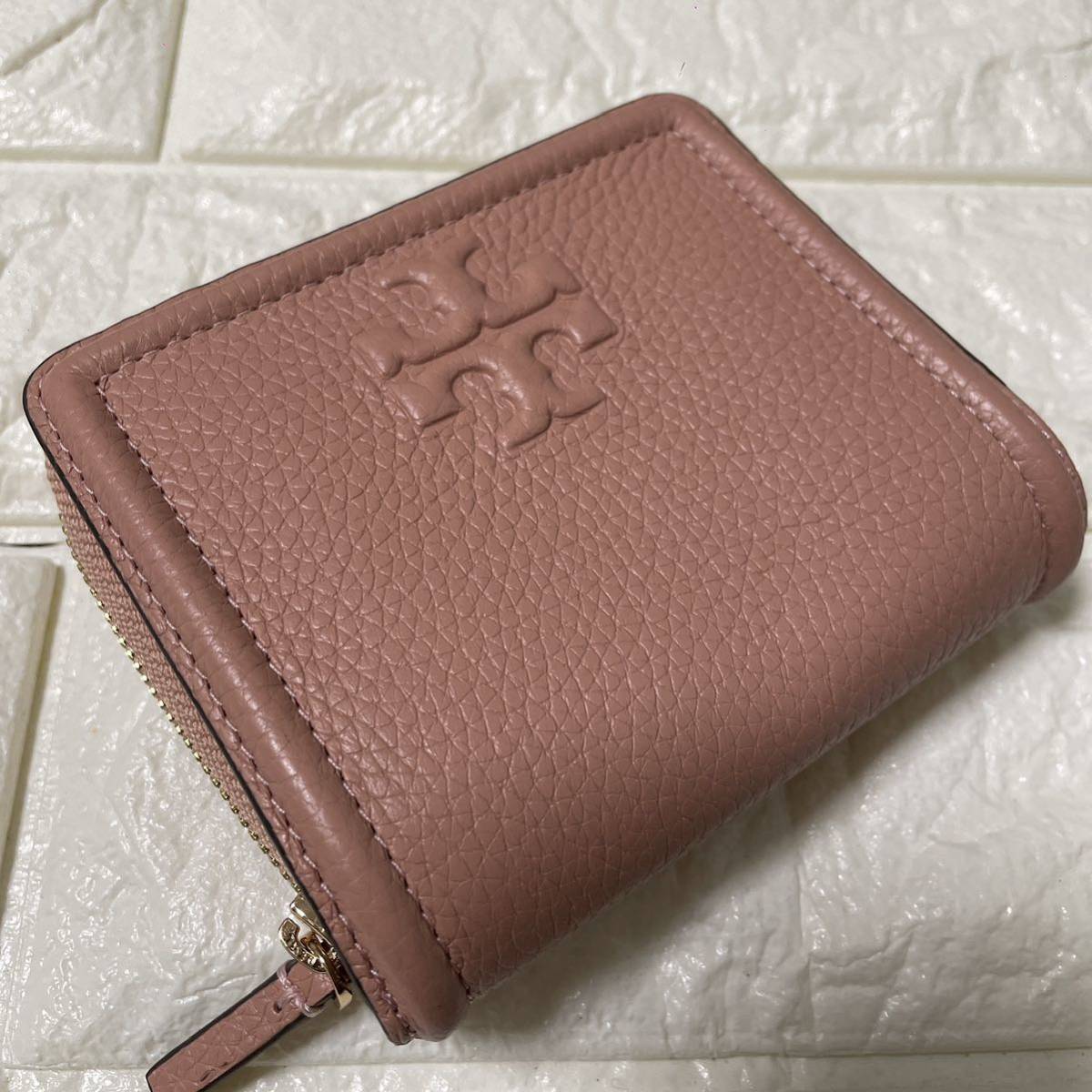 割引 【新品未使用】TORY BURCH ピンク 2つ折り財布 レザー 二つ折り