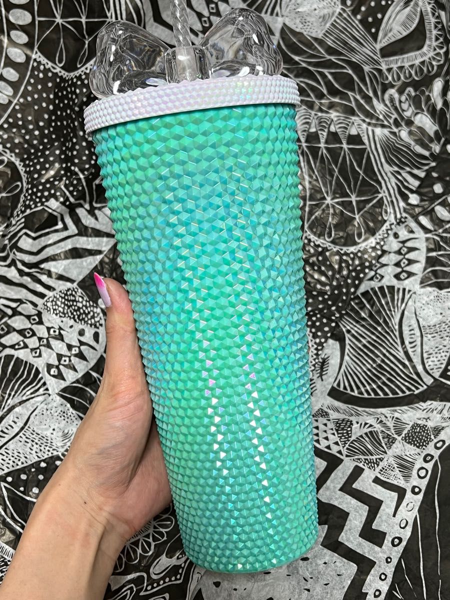 レア 海外 限定 完売 スターバックス フィリピン サムシングブルー 24oz ティファニー スタッズタンブラー キラキラ