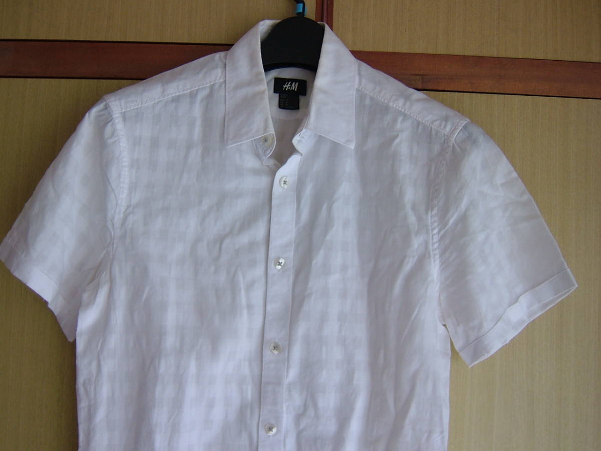 H&M рубашка с коротким рукавом XS Япония размер S короткий рукав блуза H and M 
