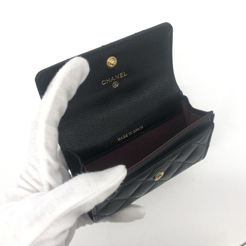 【中古】CHANEL　キャビアスキンカードケース　ブラック　シャネル[240066123762]_画像4