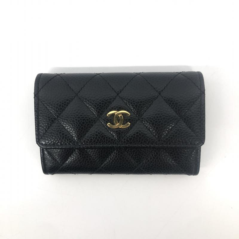 【中古】CHANEL　キャビアスキンカードケース　ブラック　シャネル[240066123762]_画像1