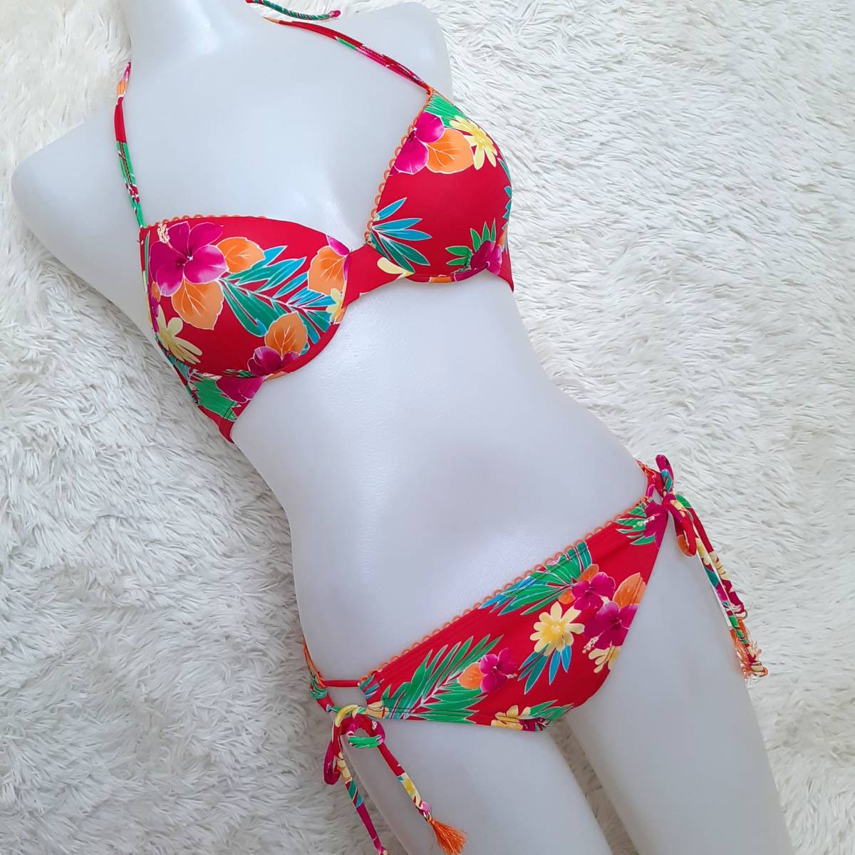  anonymity delivery *Hobie floral print lemon pad wire ... bikini cord bread swimsuit pink L corresponding USA M R