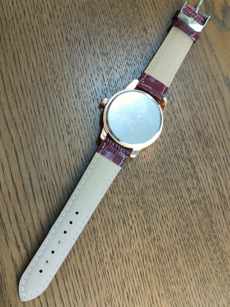 ★送料無料　ブラウン　Wokai　新品未使用　腕時計メンズ ビジネス時計  アンティーク