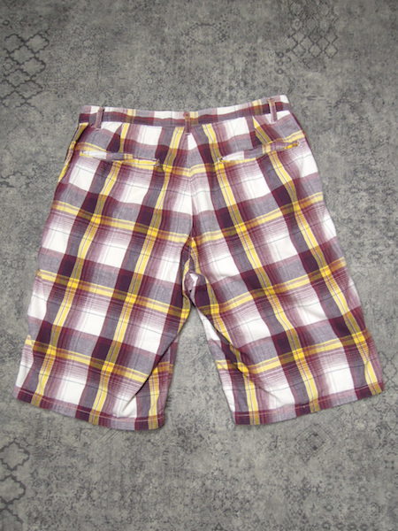  Hollywood Ranch Market shadow check short pants * men's M size (2)/... color / white / cotton / shorts / American Casual 