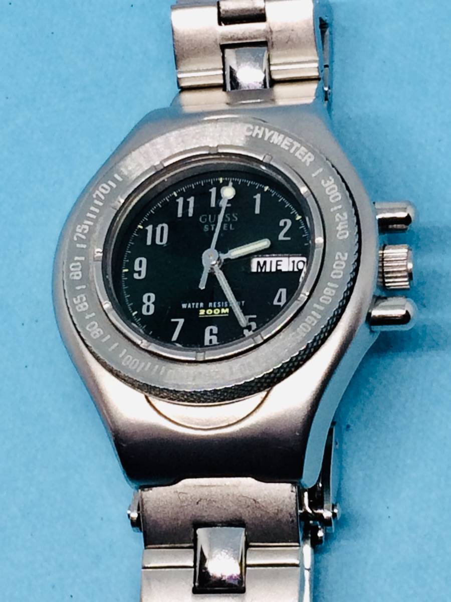 (V26)タキメーター(*'▽')ゲス・GUESSEディディト（電池交換済み）つや消しシルバーレディス腕時計USED（送料全国一律185円）素敵な時計。_ゲス・GUSSEディディトつや消しシルバー