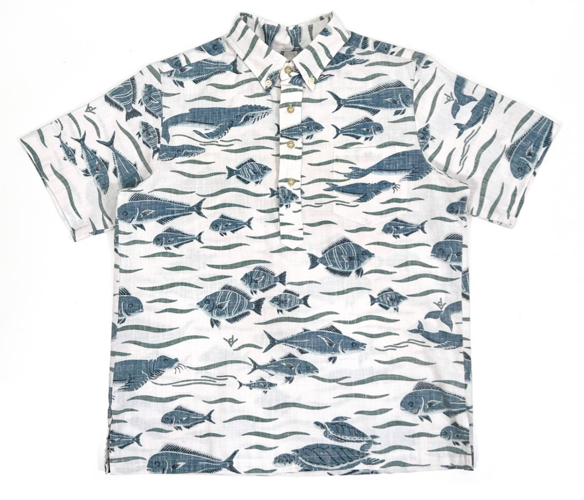美品 90s DIETRICH VAREZ reyn spooner Aloha shirts Kid's XL(S) オールド デートリッヒバレッツ レインスプーナー アロハシャツ 魚 総柄