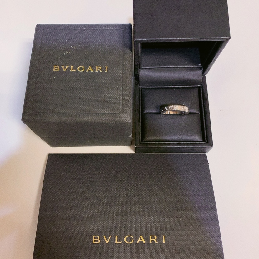 送料無料 即決 ★BVLGARI ブルガリ ダイヤモンド ダブルロゴリング 指輪 K18 ホワイトゴールド 750 WG 国内約16号 内径約18mm