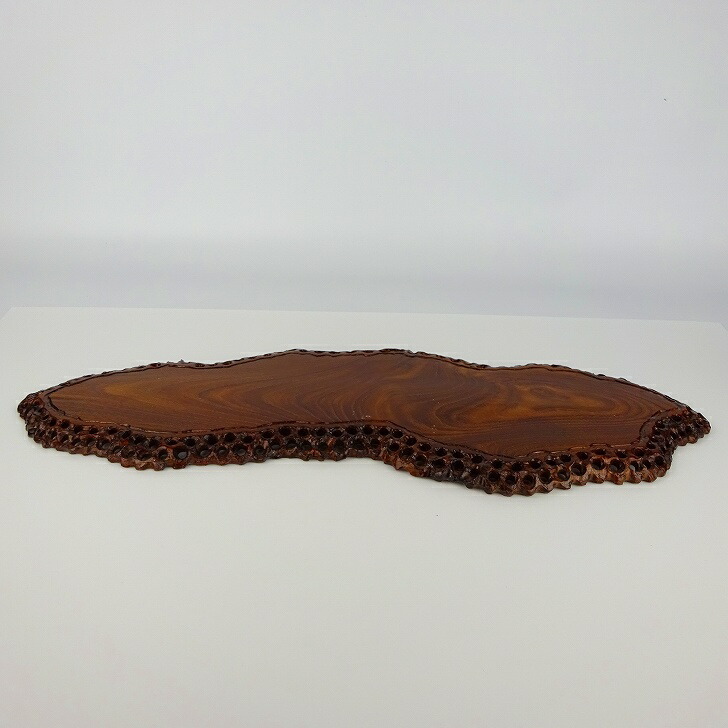 花台 地板 長辺 約37cm 卓 飾台 置き物台 花飾 木目 木製 小品卓 盆栽