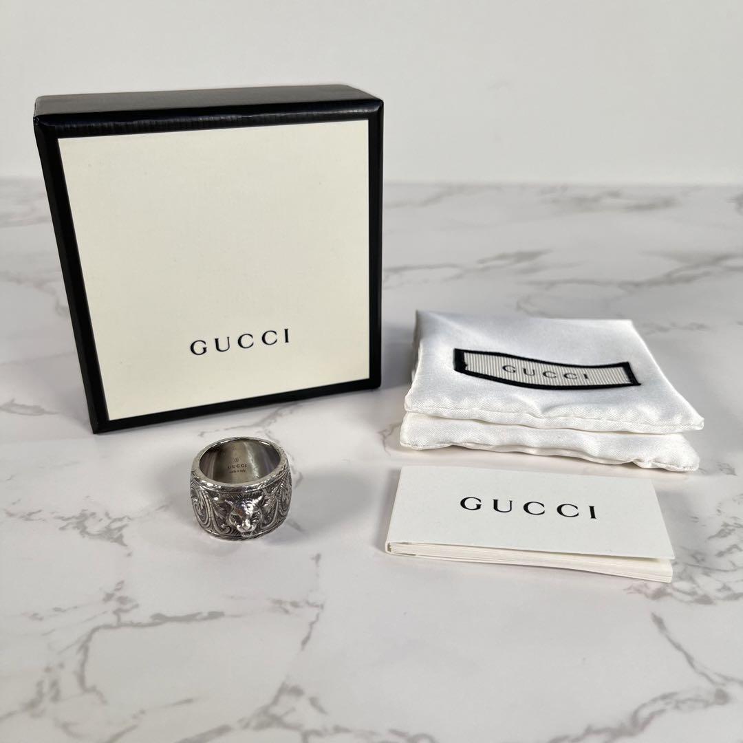 絶妙なデザイン グッチ/GUCCI SV925 ヘッド アラベスク 16 リング 指輪