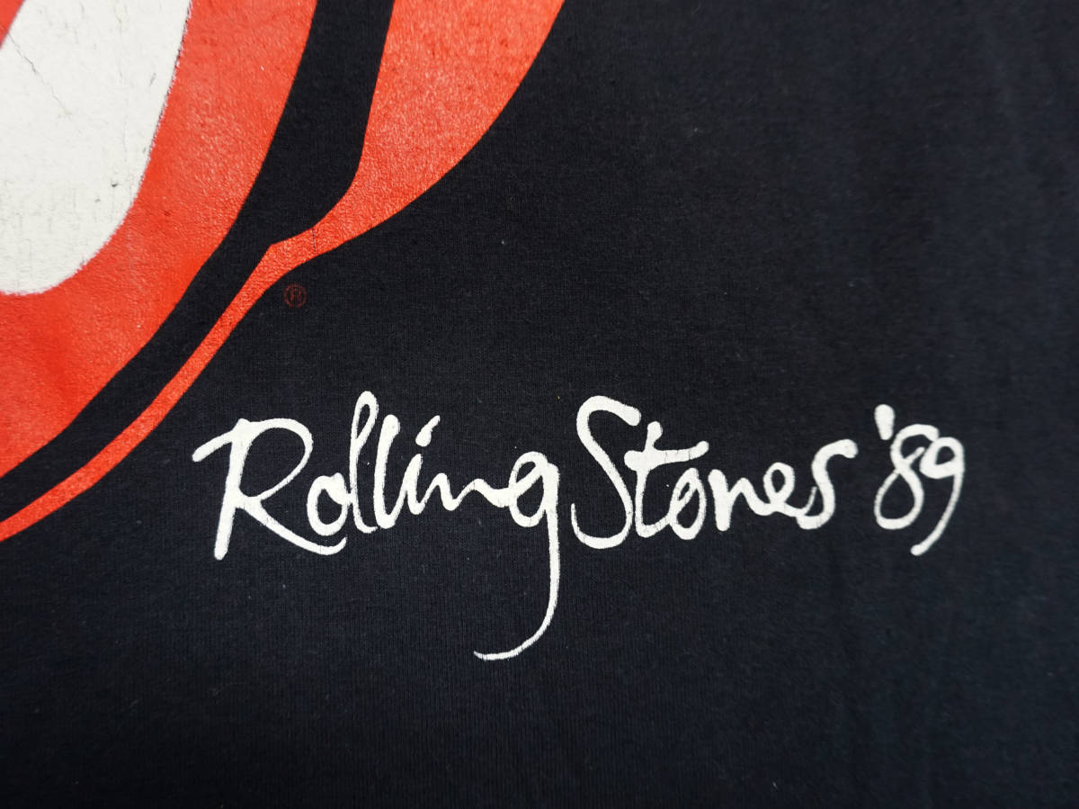 激レア! 1989年 USA製 THE ROLLING STONES 『 Steel Wheels』 ツアー Tシャツ PINK FLOYD LED ZEPPELIN BEATLES JIMI HENDRIX WHO AC/DC_画像3