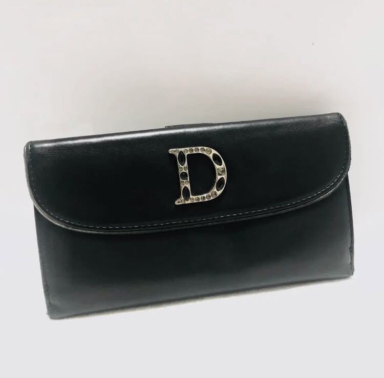 男女兼用 良品 激レア Dior クリスチャンディオール 長財布 ブラック