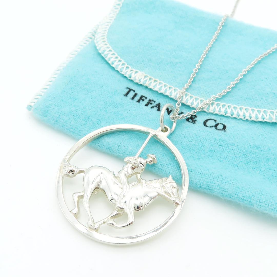 希少 美品 Tiffany&Co. ヴィンテージ ティファニー サークル 騎手 シルバー ネックレス SV925 乗馬 ホース 競馬 WW65