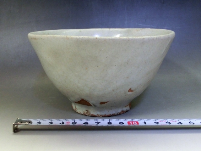 茶碗□李朝 白釉 古茶碗 砂高台 お茶道具 ぐい呑み 古玩 唐物 中国 古