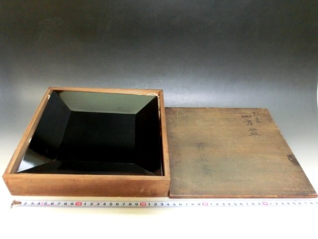 盆 古い四方盆漆器 花泉廊 真塗黒塗り桐箱正方形お茶道具菓子器菓子鉢古美術時代物骨董品 日本代购 买对网 盆 古い四方盆漆器 花泉廊 真塗黒塗り桐箱正方形お茶道具菓子器菓子鉢古美術時代物骨董品 日本代购 买对网