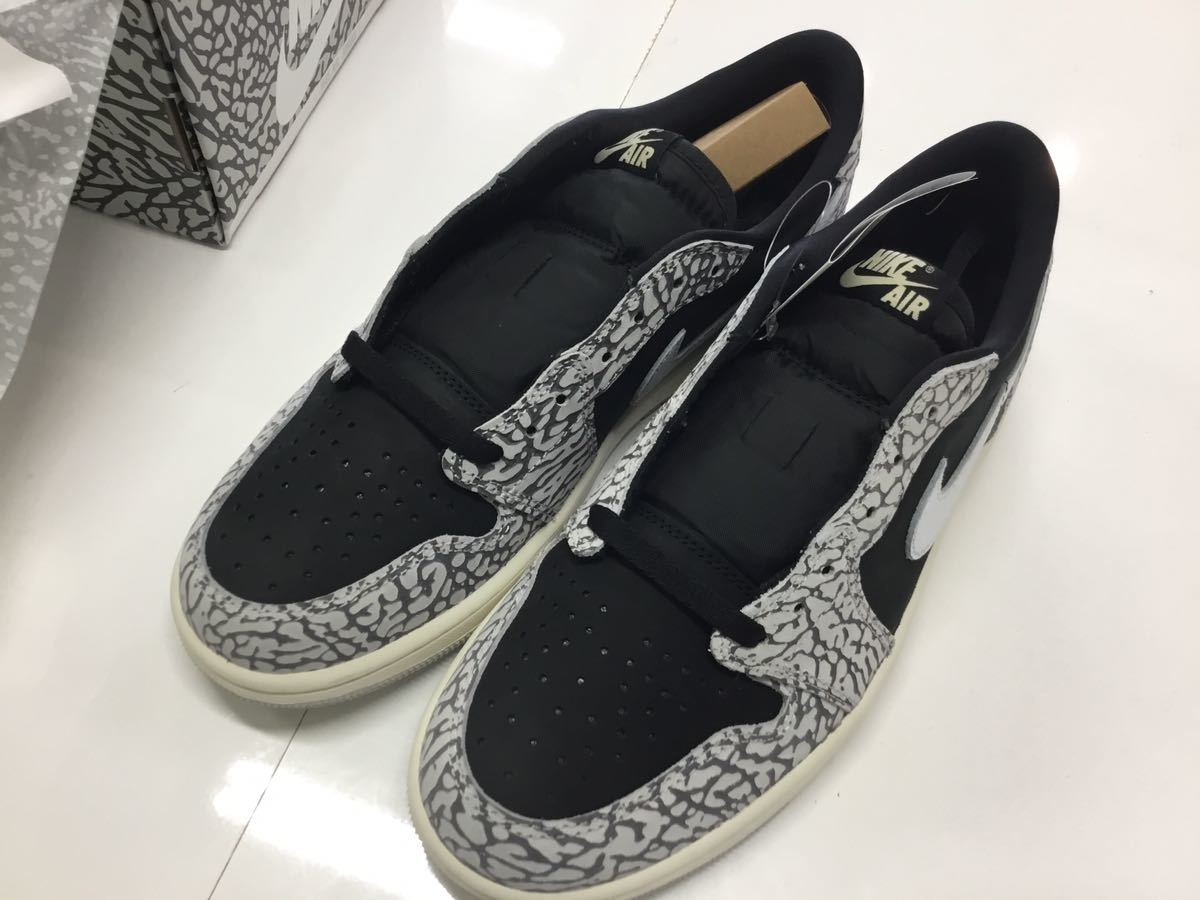 【T】【8432】【未使用】NIKE AIR JORDAN 1 LOW Black Cement エア　ジョーダン　1 ロー　ブラック　セメント_画像2