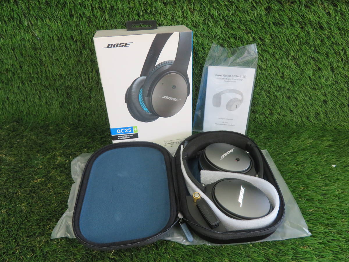 ☆未使用品☆ BOSE ボーズ ヘッドホン ヘッドフォン QC25 ノイズ キャンセリング オーバーヘッド 有線 取説 ＆ 収納ボックス 付 H270 