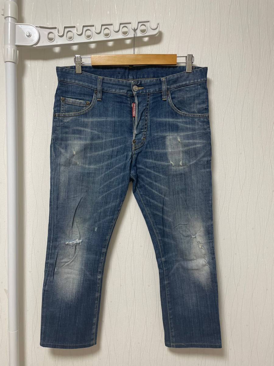 [DSQUARED2] 20SS 定価68,200 SKATER JEAN ストレッチ スケーター インディゴデニムパンツ 46 イタリア製 ディースクエアード