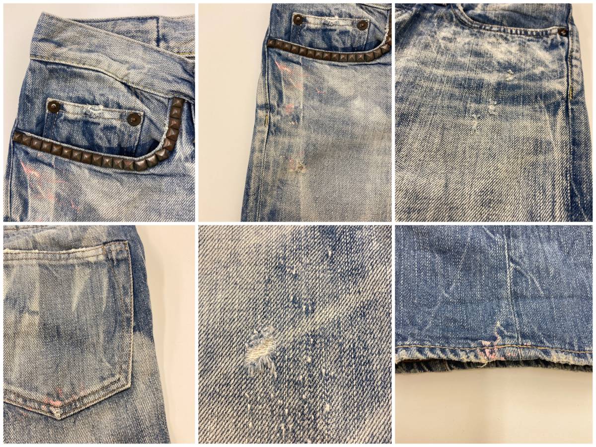HYSTERIC GLAMOUR повреждение обработка укороченные брюки заклепки Denim брюки женский XXS размер Hysteric Glamour джинсы archive 3040147