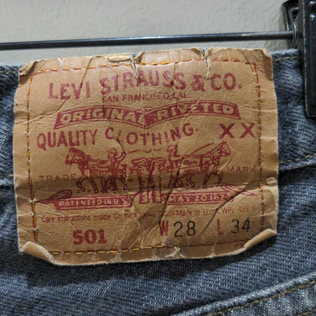 リーバイス Levi's アメリカ製 カットオフ ショート デニム ブラック_画像5