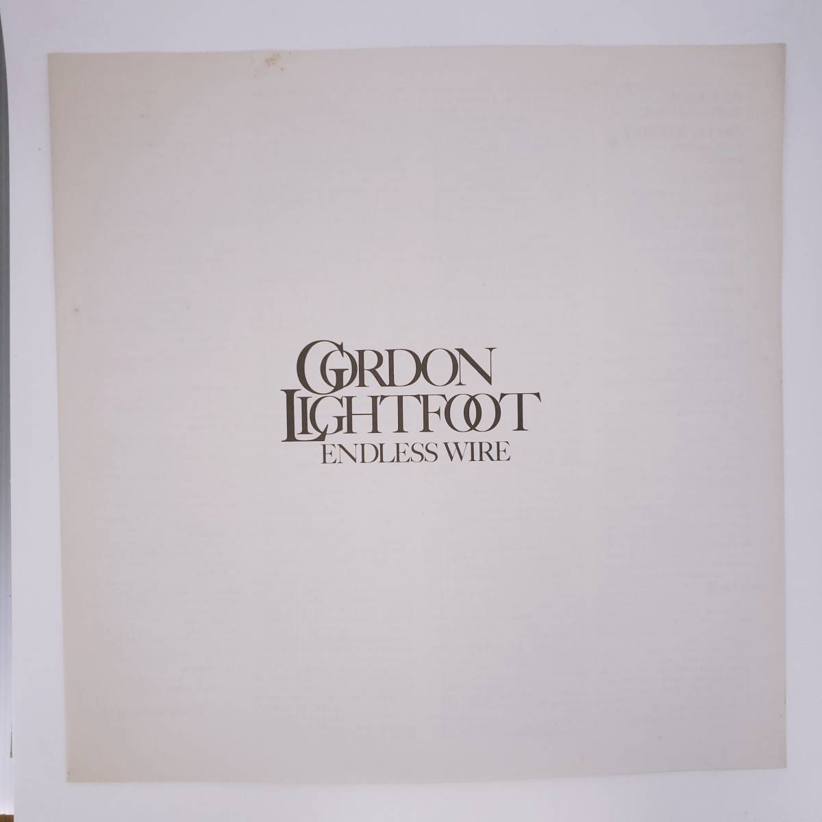 良盤屋◆LP◆ゴードン・ライトフット/終りなき旅路☆Gordon Lightfoot/Endless Wire/1978☆プロモ盤◆Folk Rock, Country◆P-4565_画像4