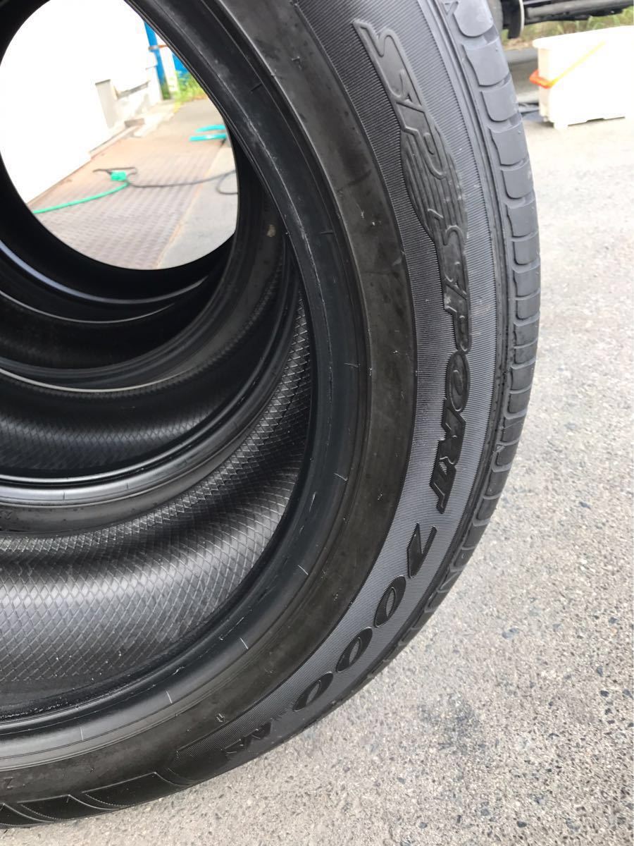 2013年225 / 55R18鄧祿普SP SPORT A / S 7000 M + S 4ps使用第9山DUNLOP 原文:2013年製　225/55R18 ダンロップ SP SPORT A/S 7000 M＋S 　4本　中古 9分山 DUNLOP 