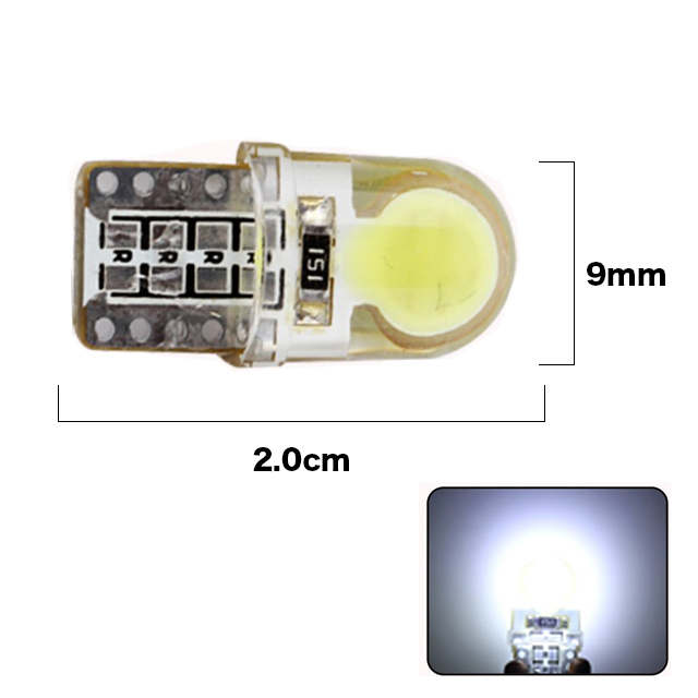 ★1円スタート【日曜日21時終了】★T10（T16） COB 8chip 10個 LEDバルブ ウェッジ球 12V 高輝度 ホワイト(純白) ナンバー灯 ルームランプ_画像2