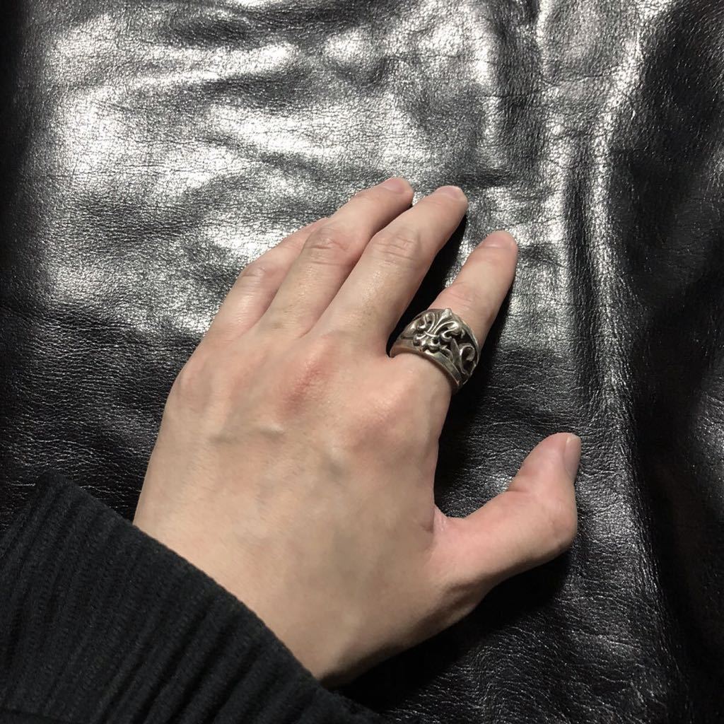 Vintage Silver Flare Tribal Ring 925 16号 スターリングシルバー ヘビーゲージ シルバー925 フレアモチーフ フローラル